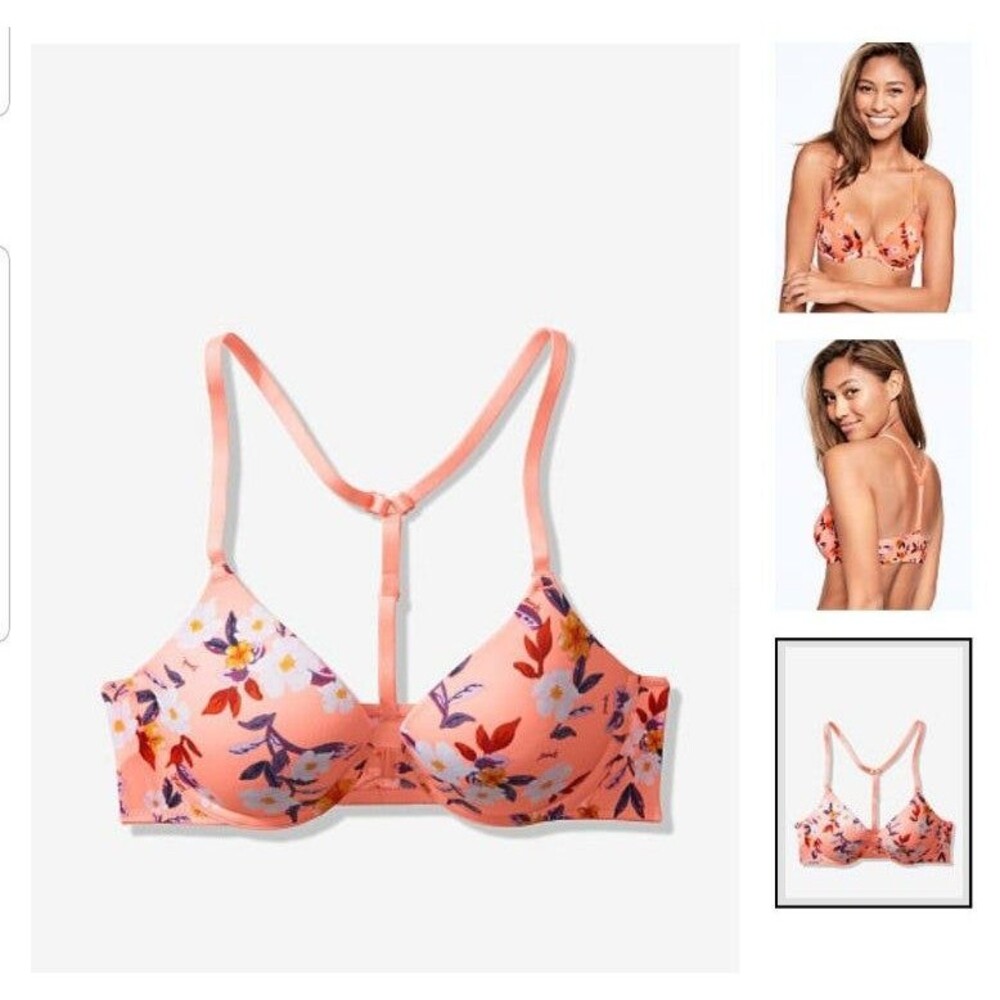 34C NEW VS PINK PUSHUP BRA T BACK floral